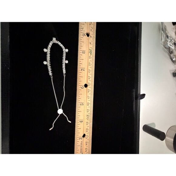 vintage swarovski Silver metal bracelet with rhinestones - Picture 6 of 8